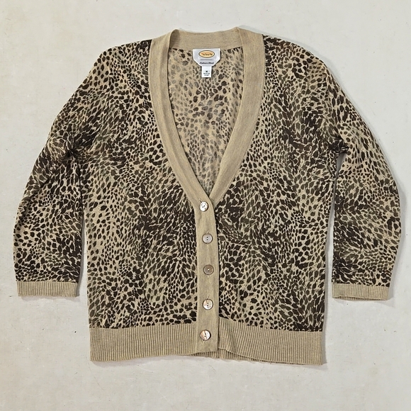 Talbots Cachmere Blend Leopard Cardigan - Picture 4 of 8